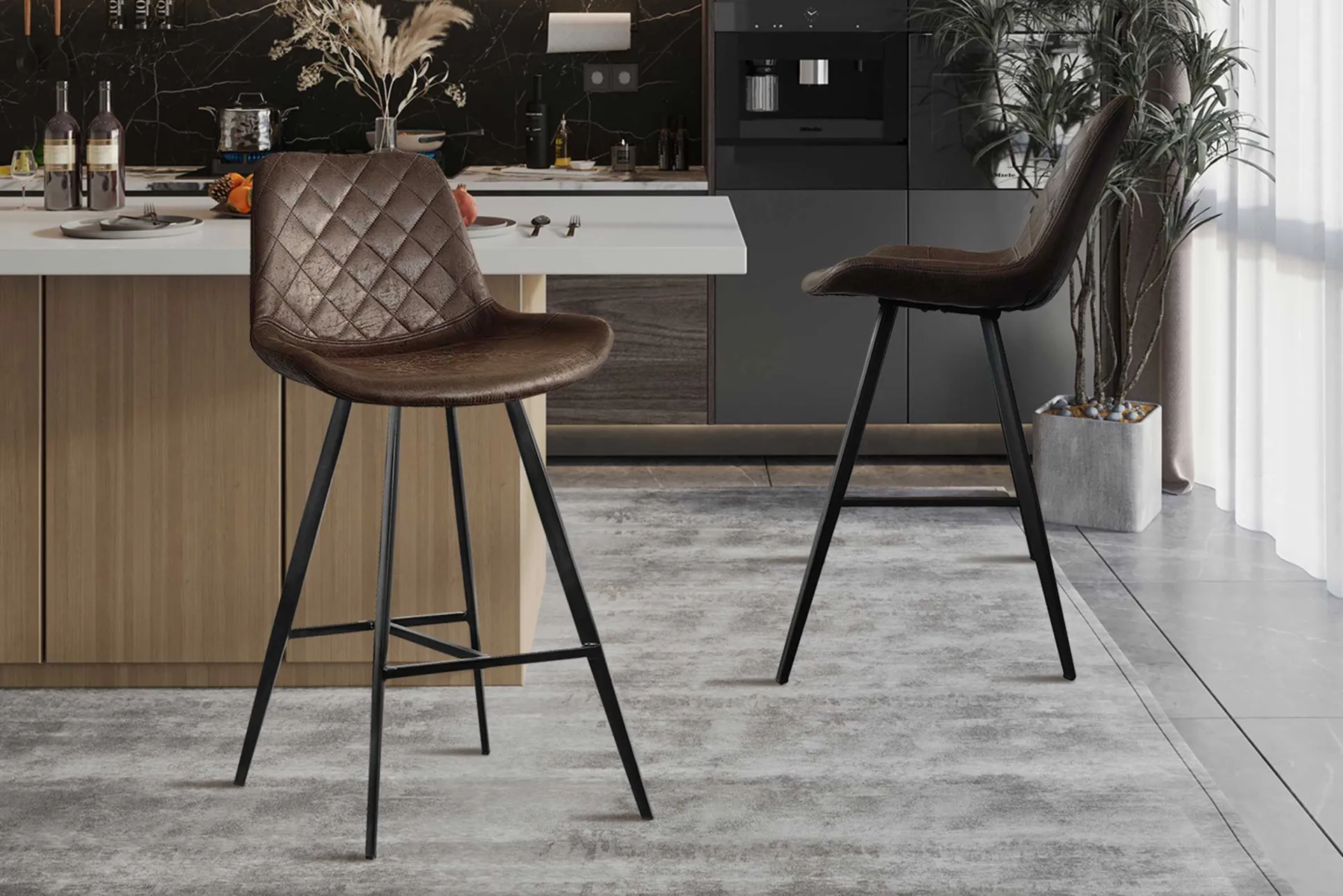 Rousseau Barhocker Alizette 103 cm-dunkel