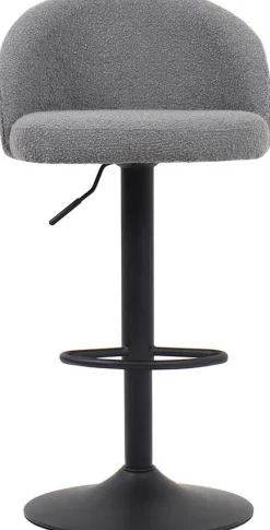 Rousseau Barhocker Arda Bouclé Hell | Metallbeine, Polsterung Bouclé