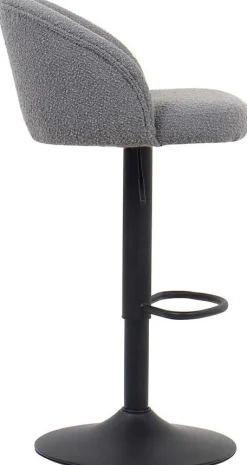 Rousseau Barhocker Arda Bouclé Hell | Metallbeine, Polsterung Bouclé