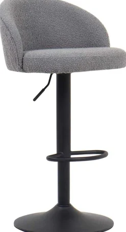 Rousseau Barhocker Arda Bouclé Hell | Metallbeine, Polsterung Bouclé