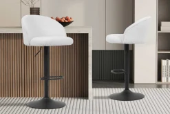 Rousseau Barhocker Arda Bouclé | Metallbeine | H-H 86/107 x B-L 49 x T-P 46 cm
