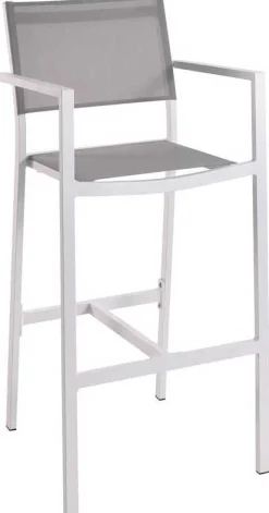 Gescova Barhocker Arianne Aluminium und Textil - weiß/hellgrau