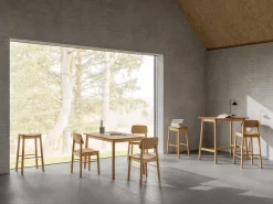Emob Barhocker Barlow - 43x46x105cm - Eiche furniert