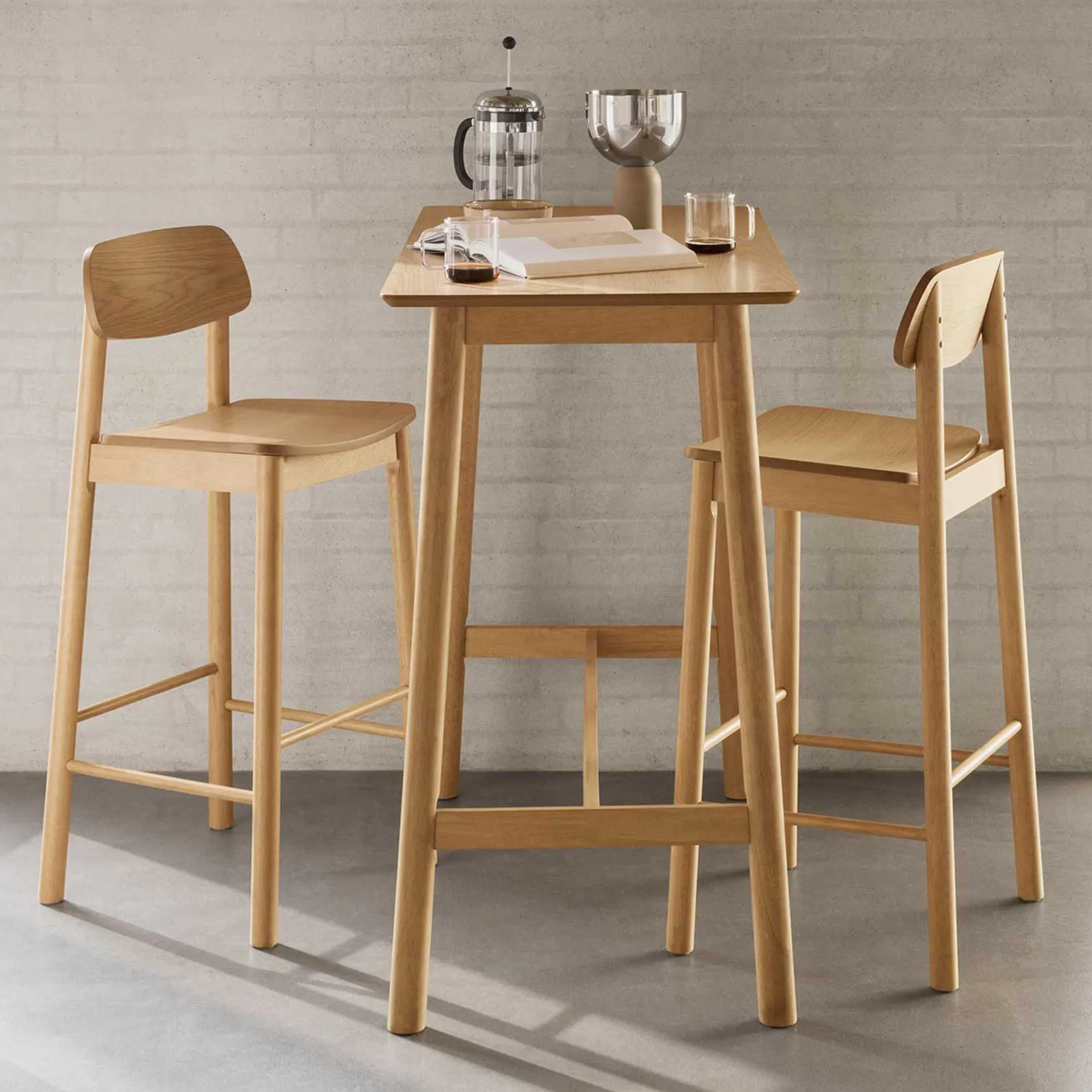 Emob Barhocker Barlow - 43x46x105cm - Eiche furniert