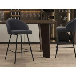 Rousseau Barhocker Bouclé June | Metallbeine | H87 x B52 x T51 cm