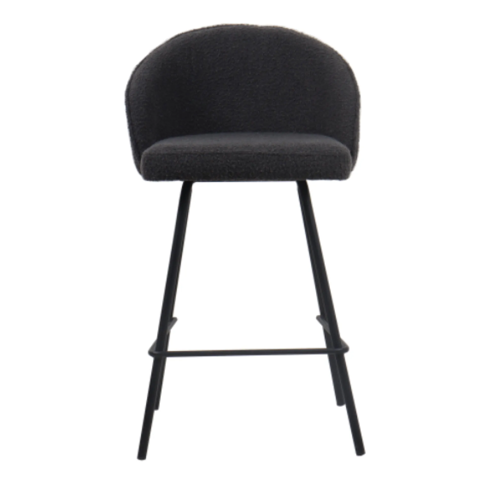 Rousseau Barhocker Bouclé June | Metallbeine | H87 x B52 x T51 cm