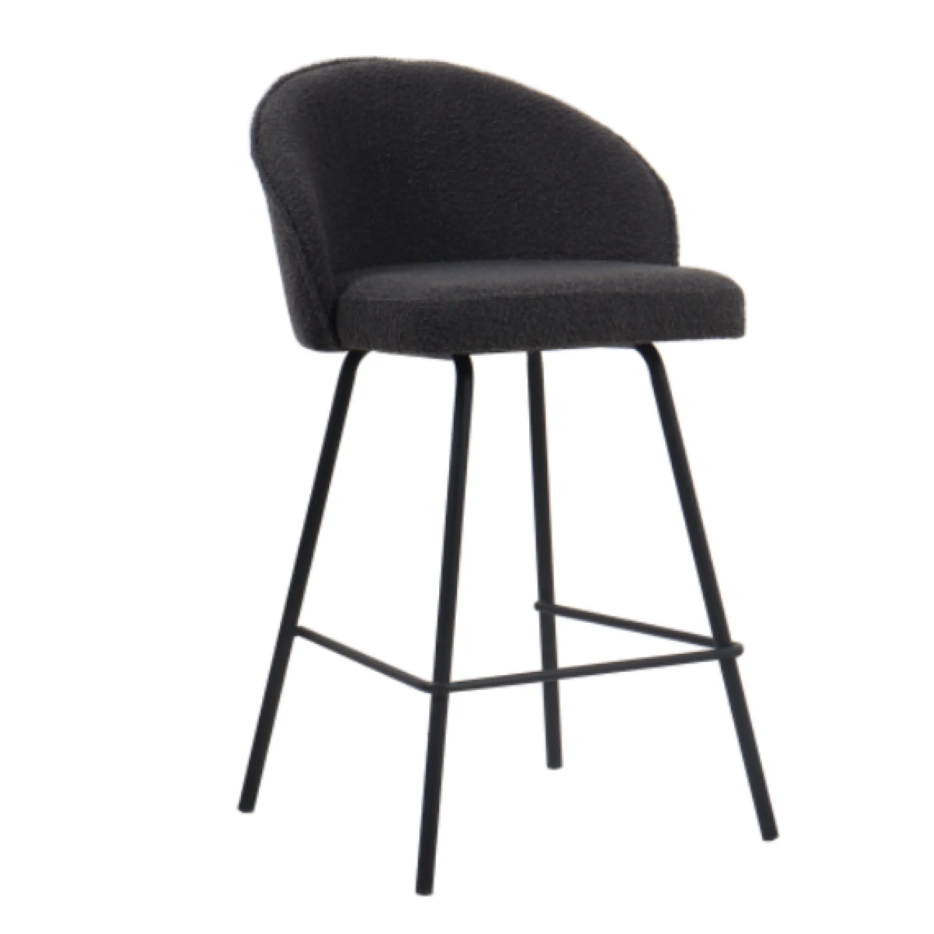 Rousseau Barhocker Bouclé June | Metallbeine | H87 x B52 x T51 cm