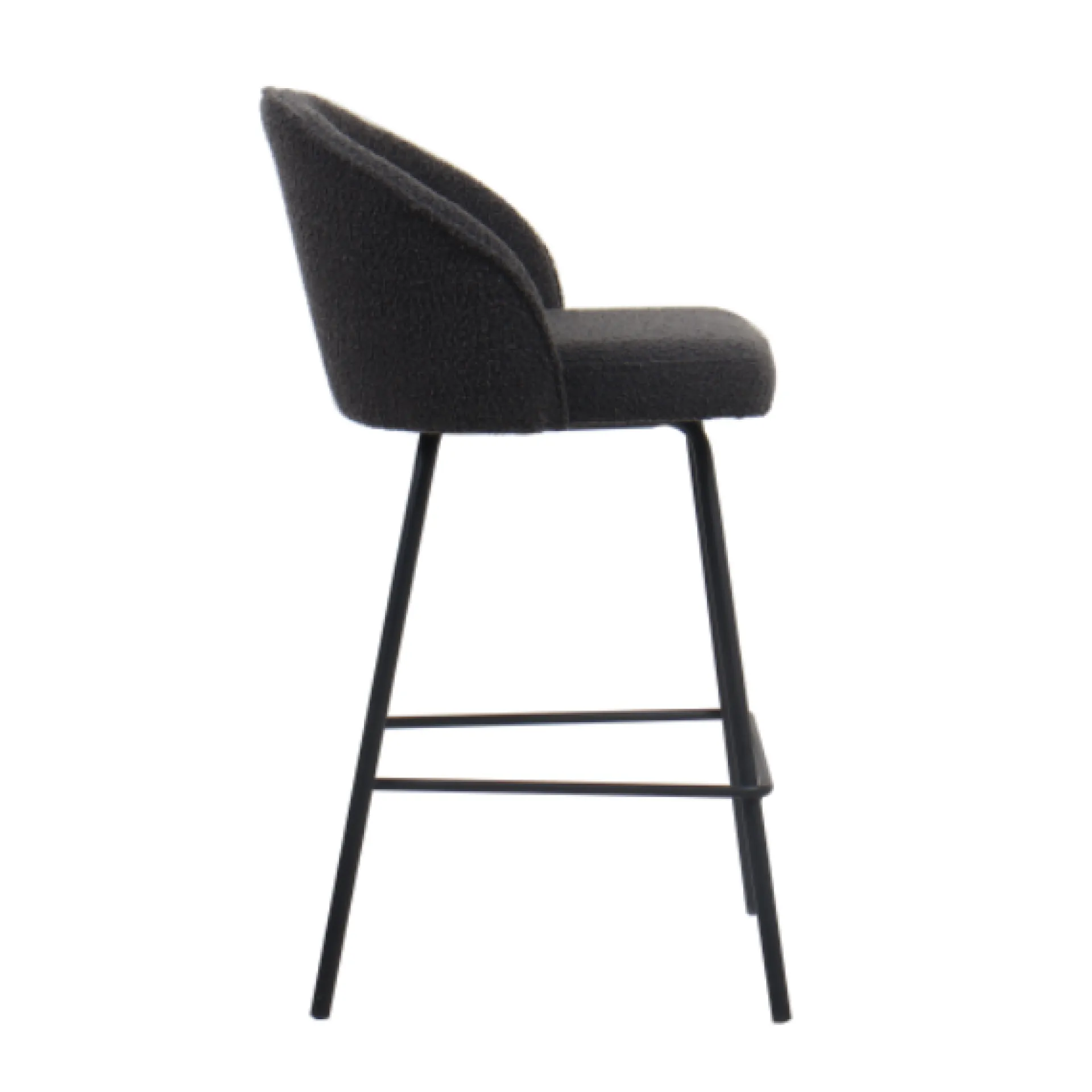 Rousseau Barhocker Bouclé June | Metallbeine | H87 x B52 x T51 cm