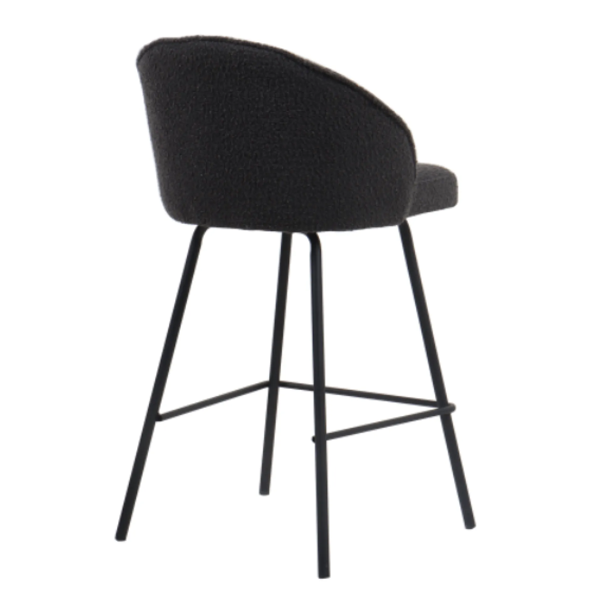 Rousseau Barhocker Bouclé June | Metallbeine | H87 x B52 x T51 cm