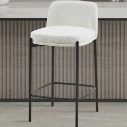 Rousseau Barhocker 'Ella' Stoff | Metallbeine | H 85 x B 37 x T 42 cm