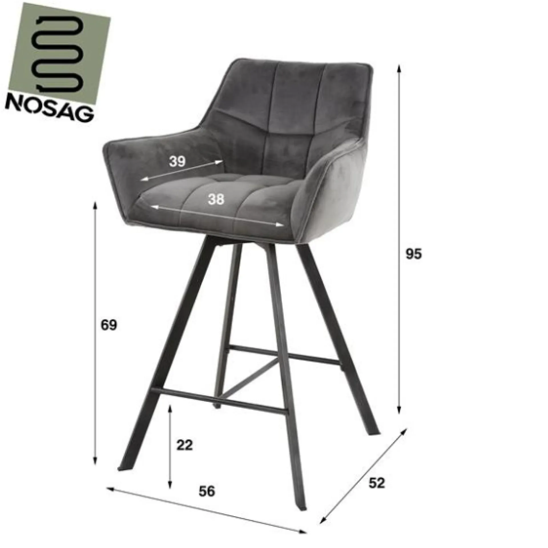 Emob Barhocker Hargreaves | 53 x 57 x 96 cm |