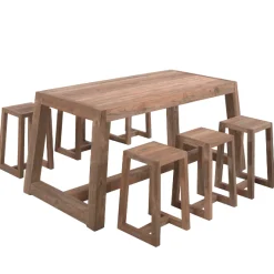 Gescova Barhocker Iberica - recyceltes Teakholz - 40x40x61 cm -