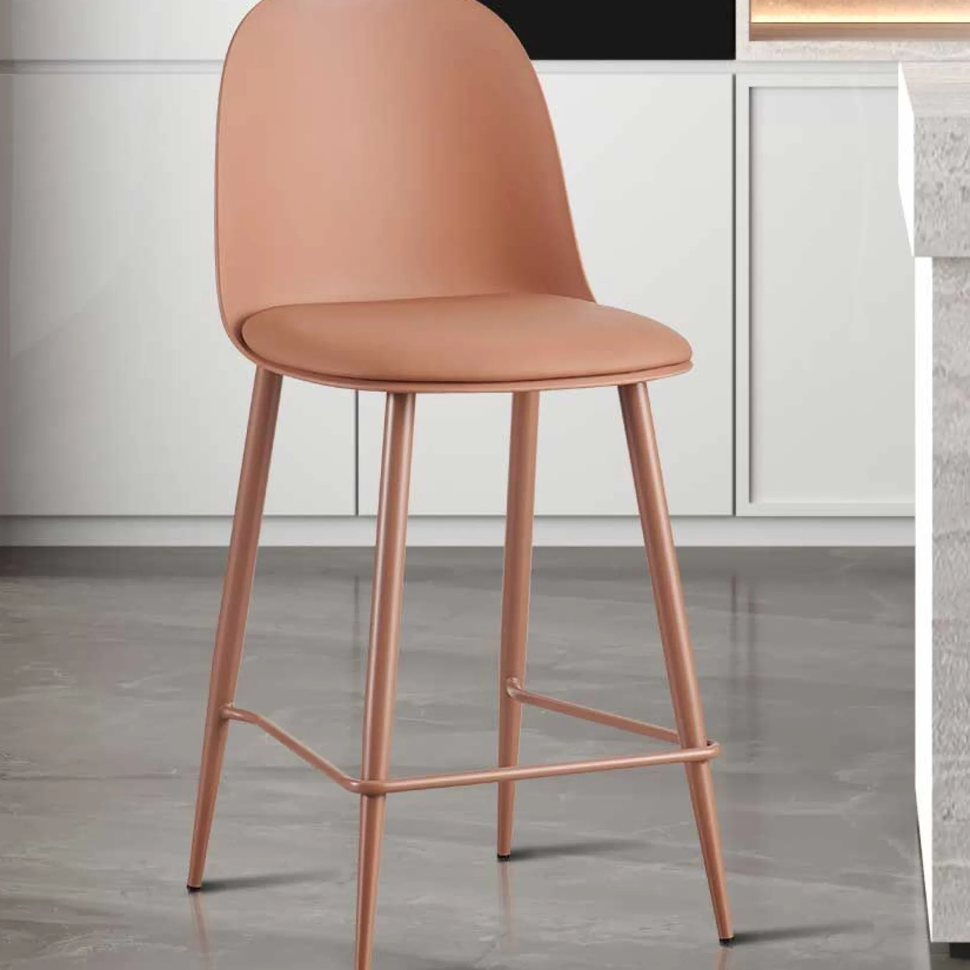 Rousseau Barhocker Jasmin - 44x51x100cm - mit Kissen - terracotta