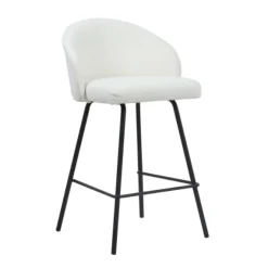 Rousseau Barhocker June Bouclé | Metallbeine | H87 x B52 x T51 cm