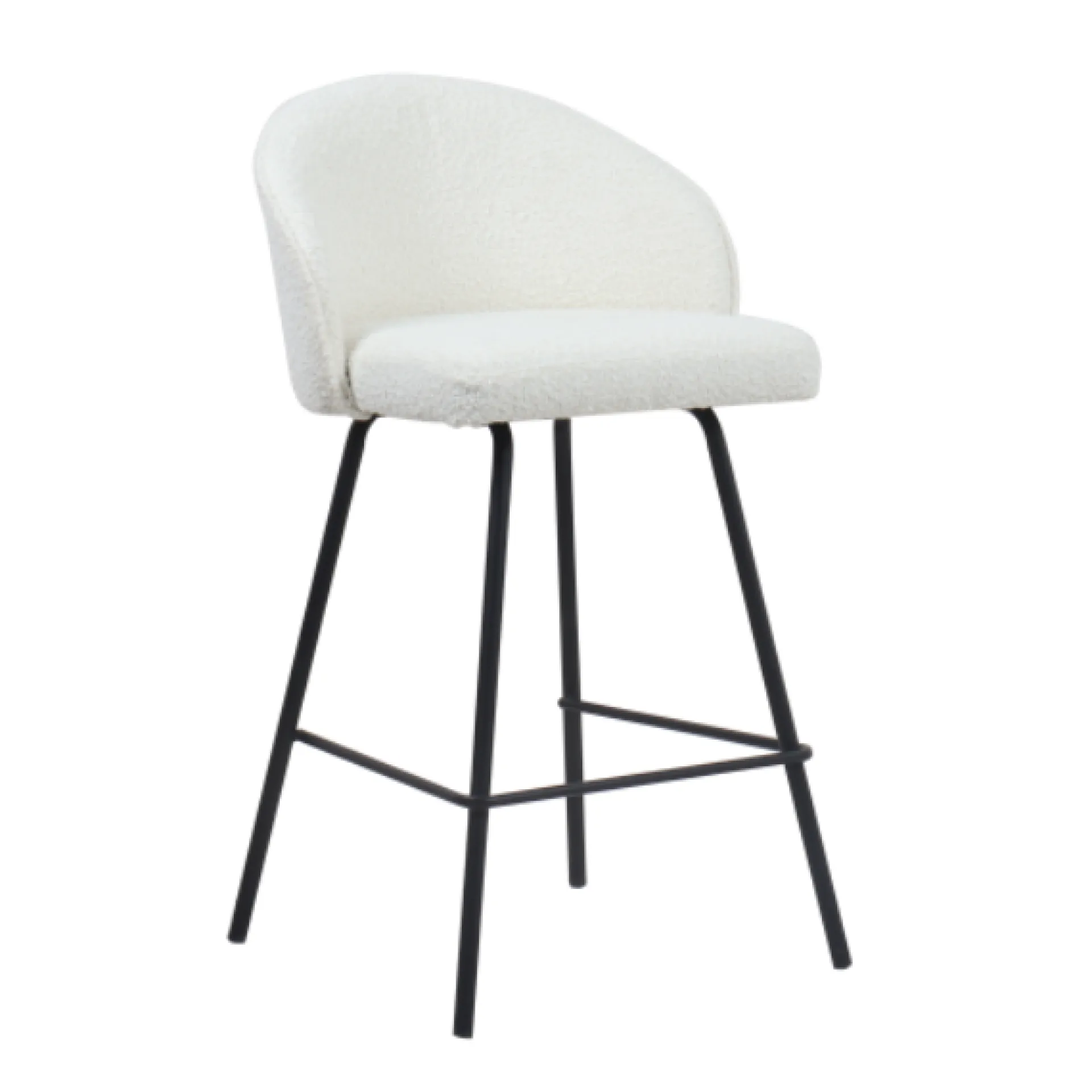 Rousseau Barhocker June Bouclé | Metallbeine | H87 x B52 x T51 cm