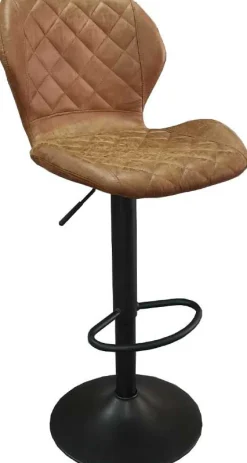 Rousseau Barhocker Malaga PU Cognac - Vintage Metallbeine | H-H 90-111 x B-L 48 x T-P 52 cm