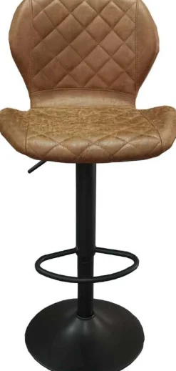 Rousseau Barhocker Malaga PU Cognac - Vintage Metallbeine | H-H 90-111 x B-L 48 x T-P 52 cm