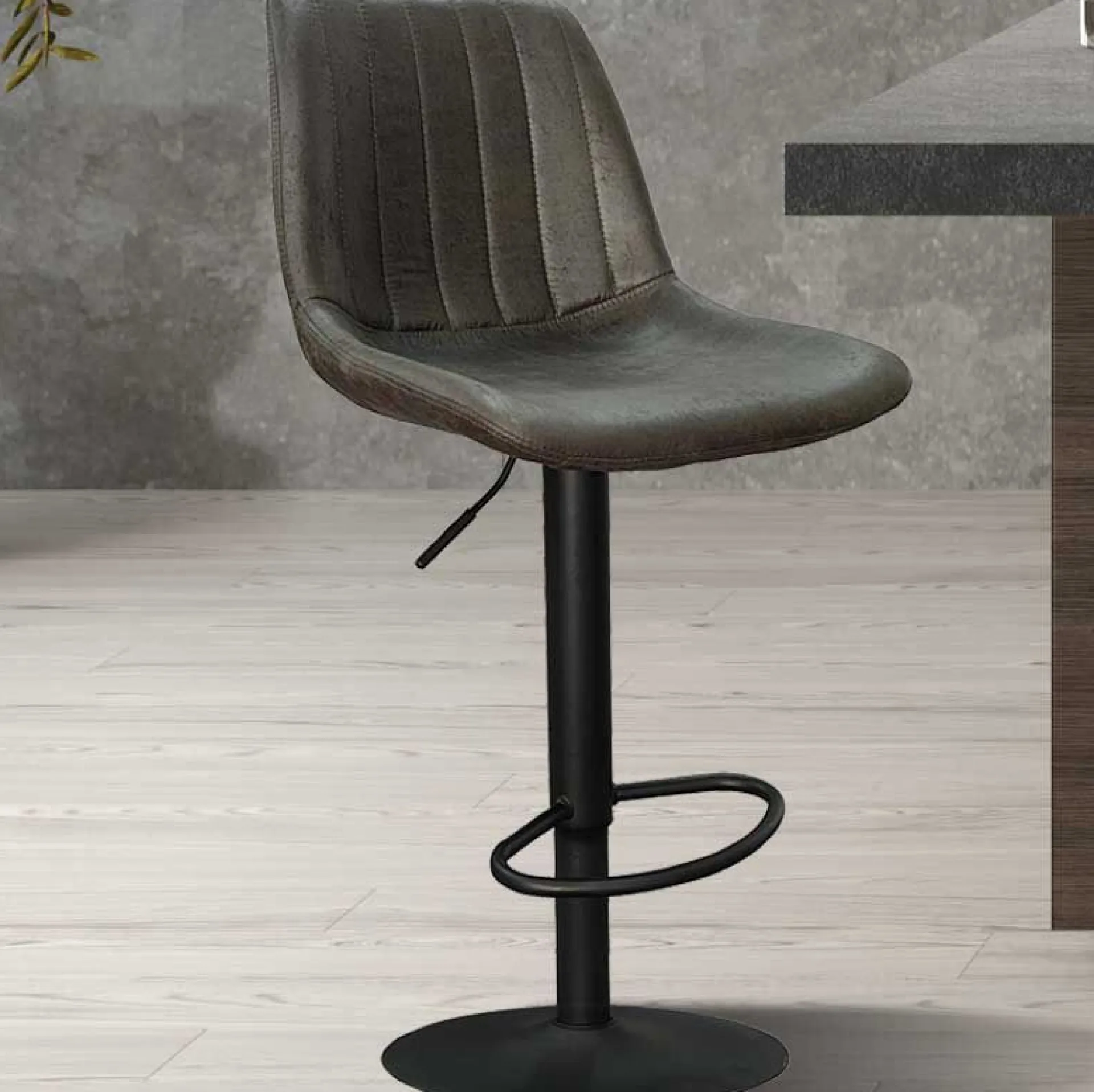 Rousseau Barhocker mit Streifenmuster Madeira dunkel