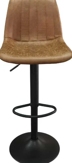 Rousseau Barhocker mit Streifenmuster Madeira-Cognac