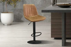Rousseau Barhocker mit Streifenmuster Madeira-Cognac