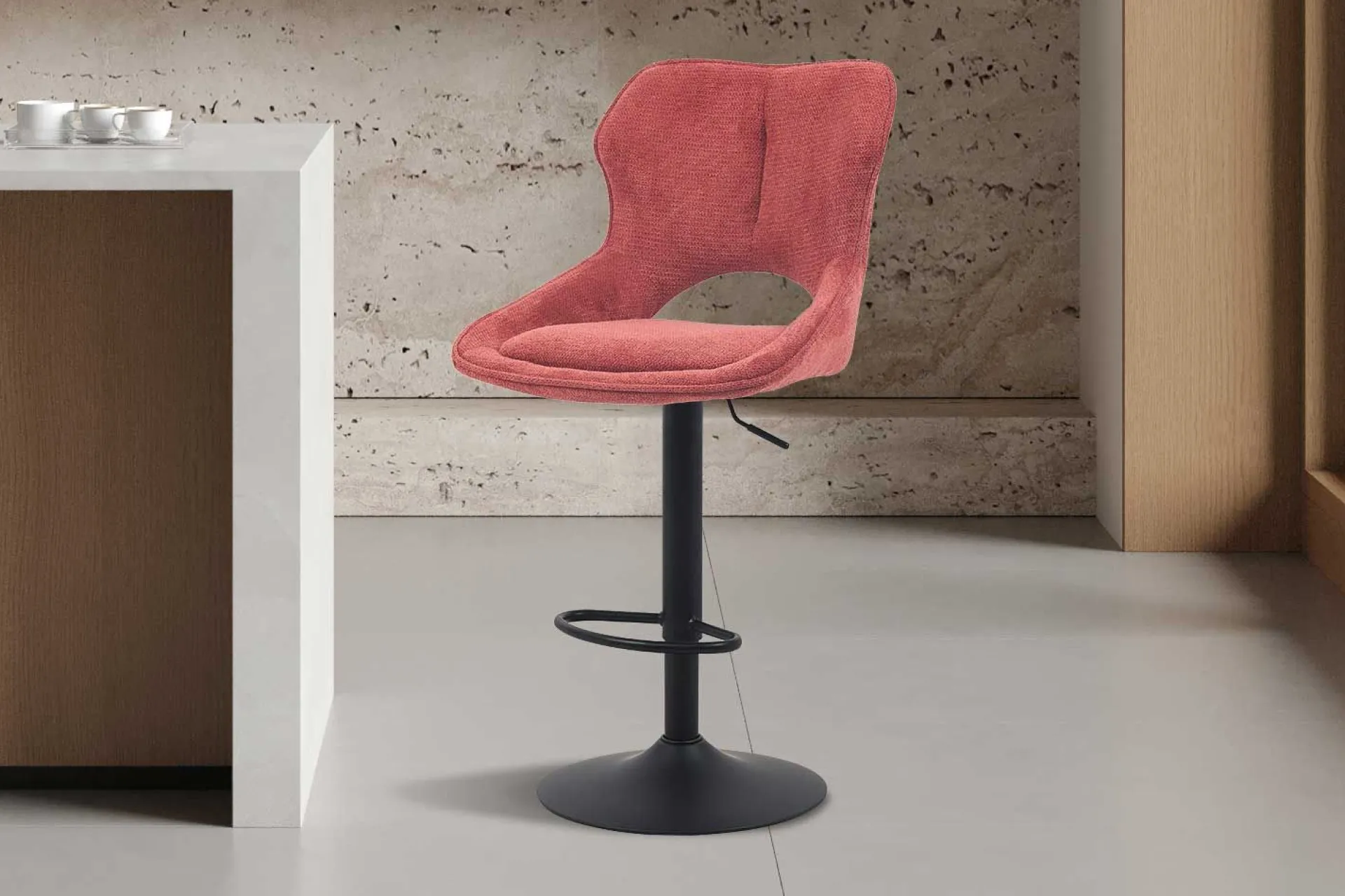 Rousseau Barhocker Morris - 51x53x100-121cm - verstellbar - er Stoff