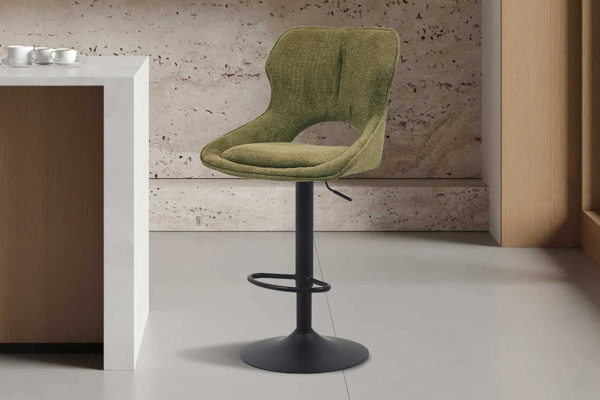 Rousseau Barhocker Morris - 51x53x100-121cm - verstellbar - er Stoff