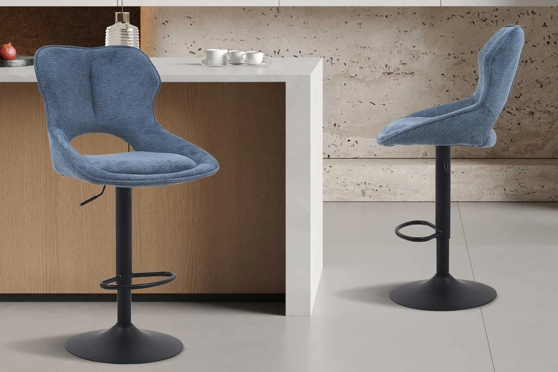 Rousseau Barhocker Morris - 51x53x100-121cm - verstellbar - er Stoff