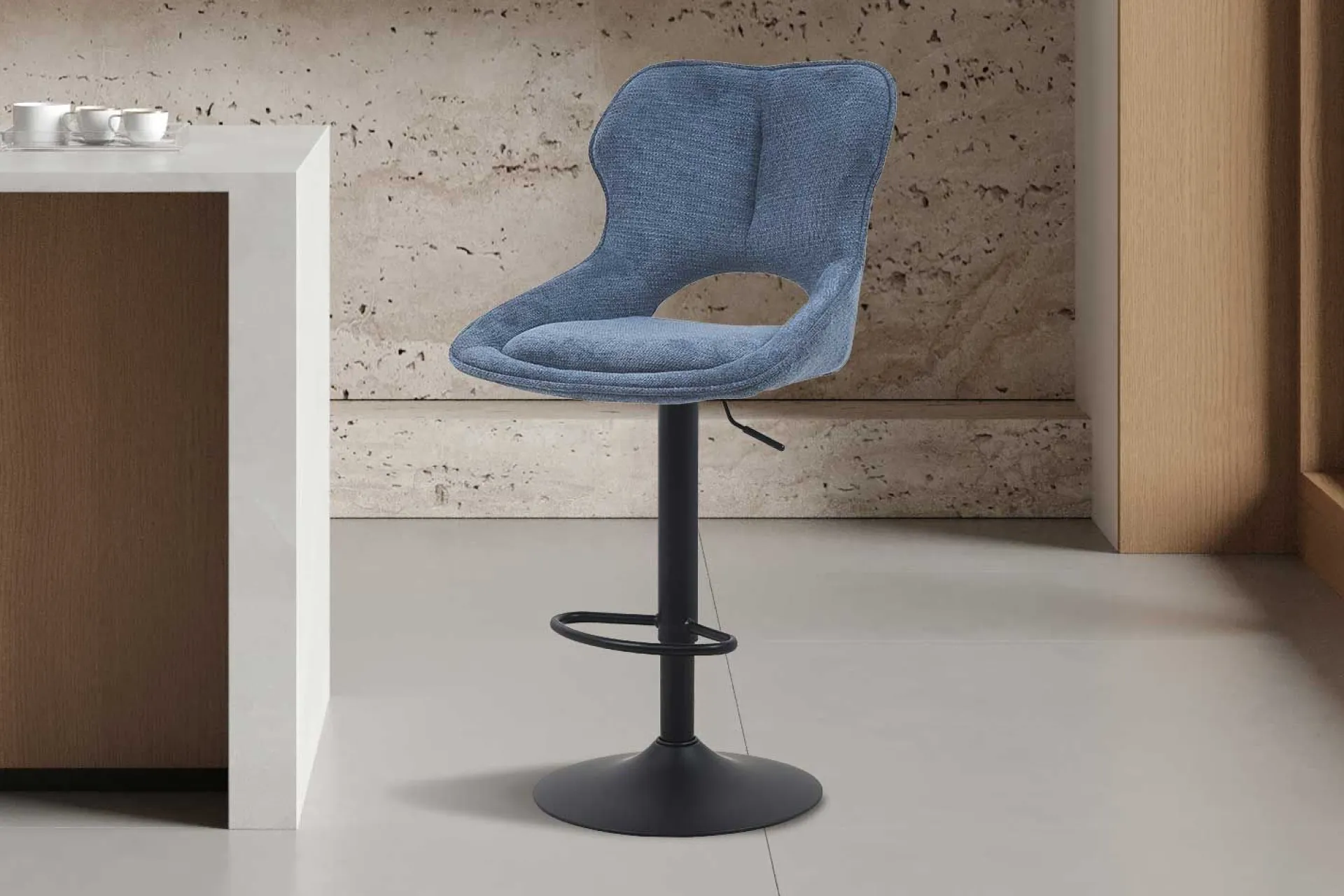 Rousseau Barhocker Morris - 51x53x100-121cm - verstellbar - er Stoff