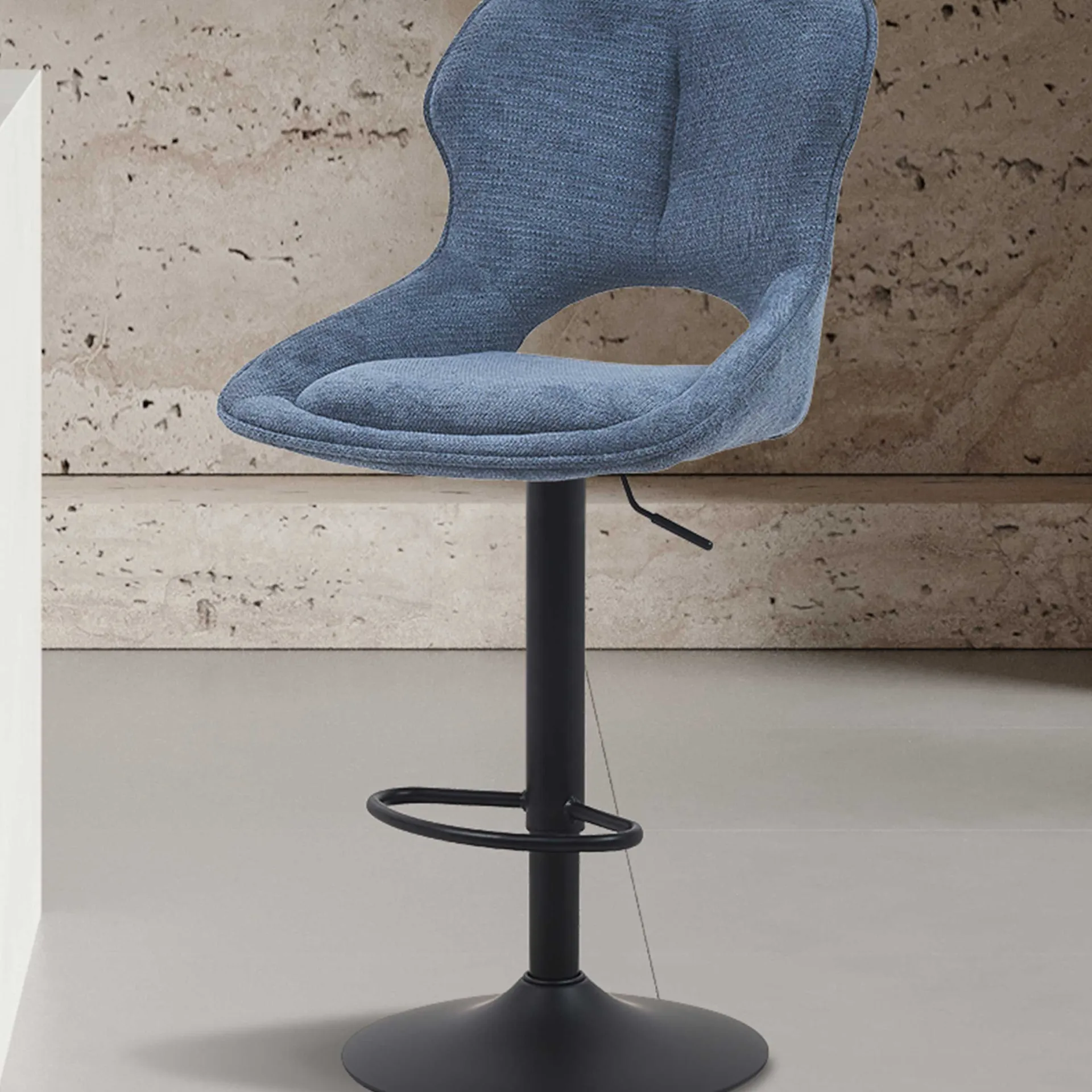 Rousseau Barhocker Morris - 51x53x100-121cm - verstellbar - er Stoff