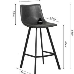 Rousseau Barhocker Ozan 68cm - schwarz
