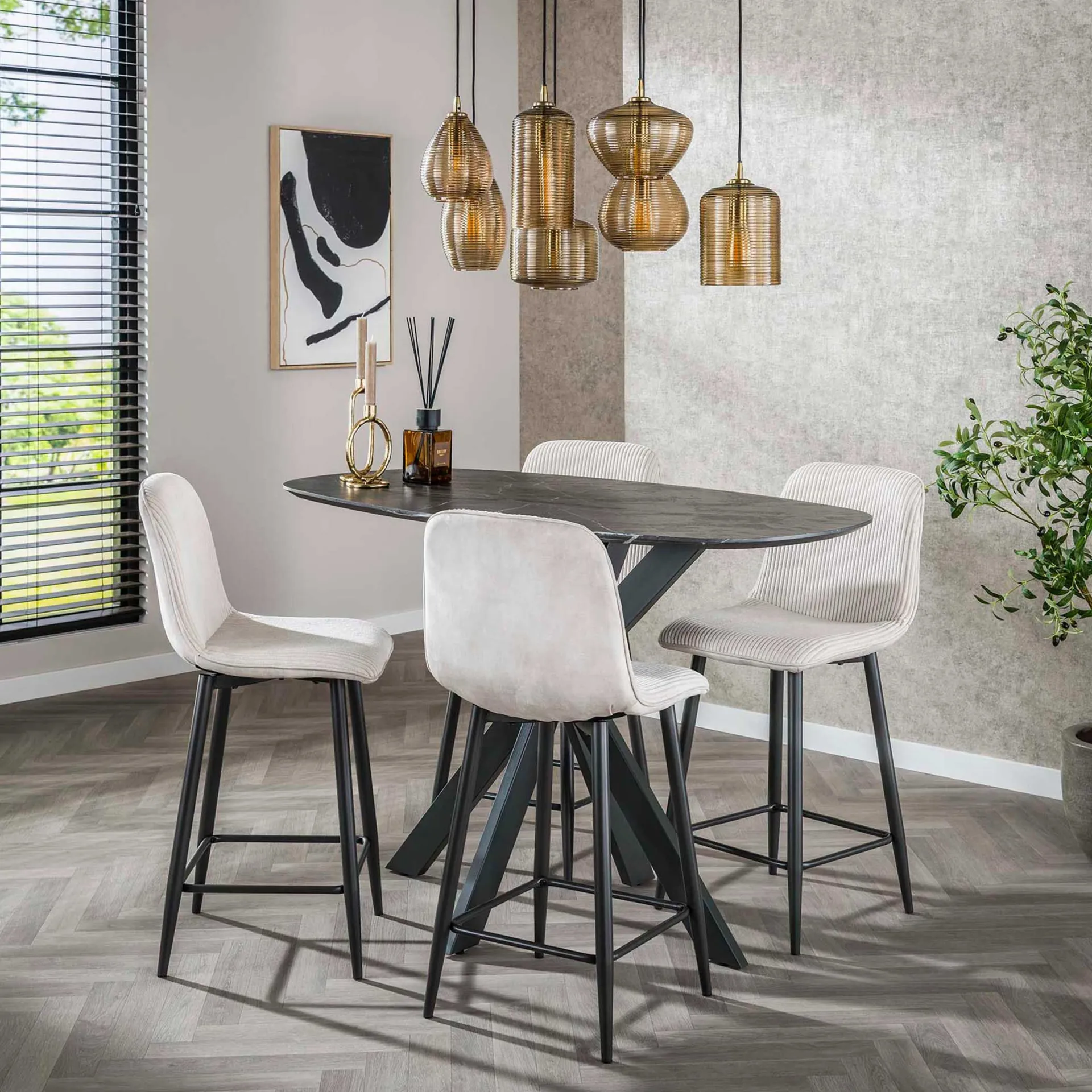Emob Barhocker Rock - 45x50x99cm - er gerippter Samt