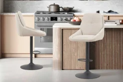 Rousseau Barhocker Sabine - 50x60x100-121cm - verstellbar - drehbar - ecru