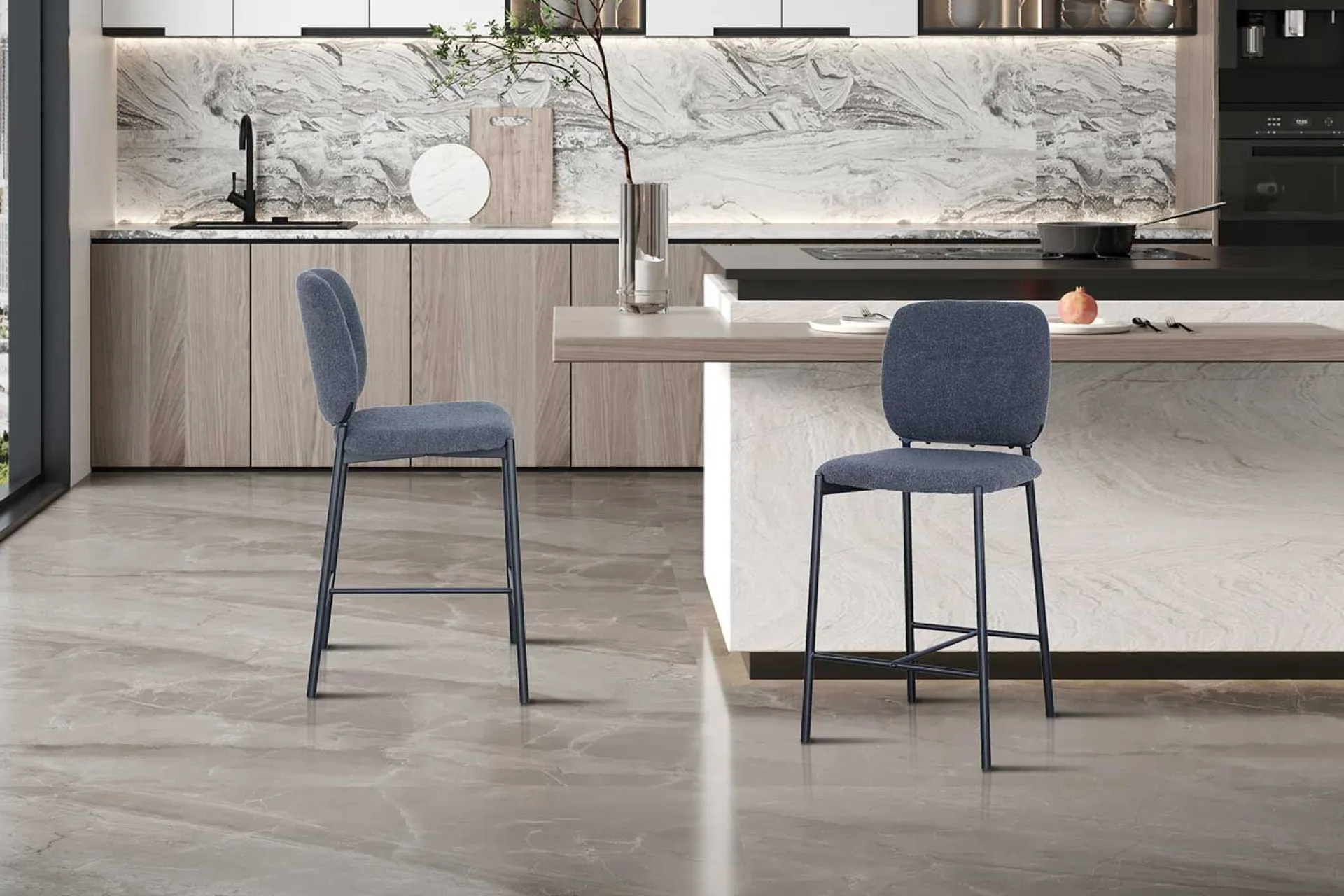 Rousseau Barhocker Sophia | 45 x 56 x 99 cm | Dunkel