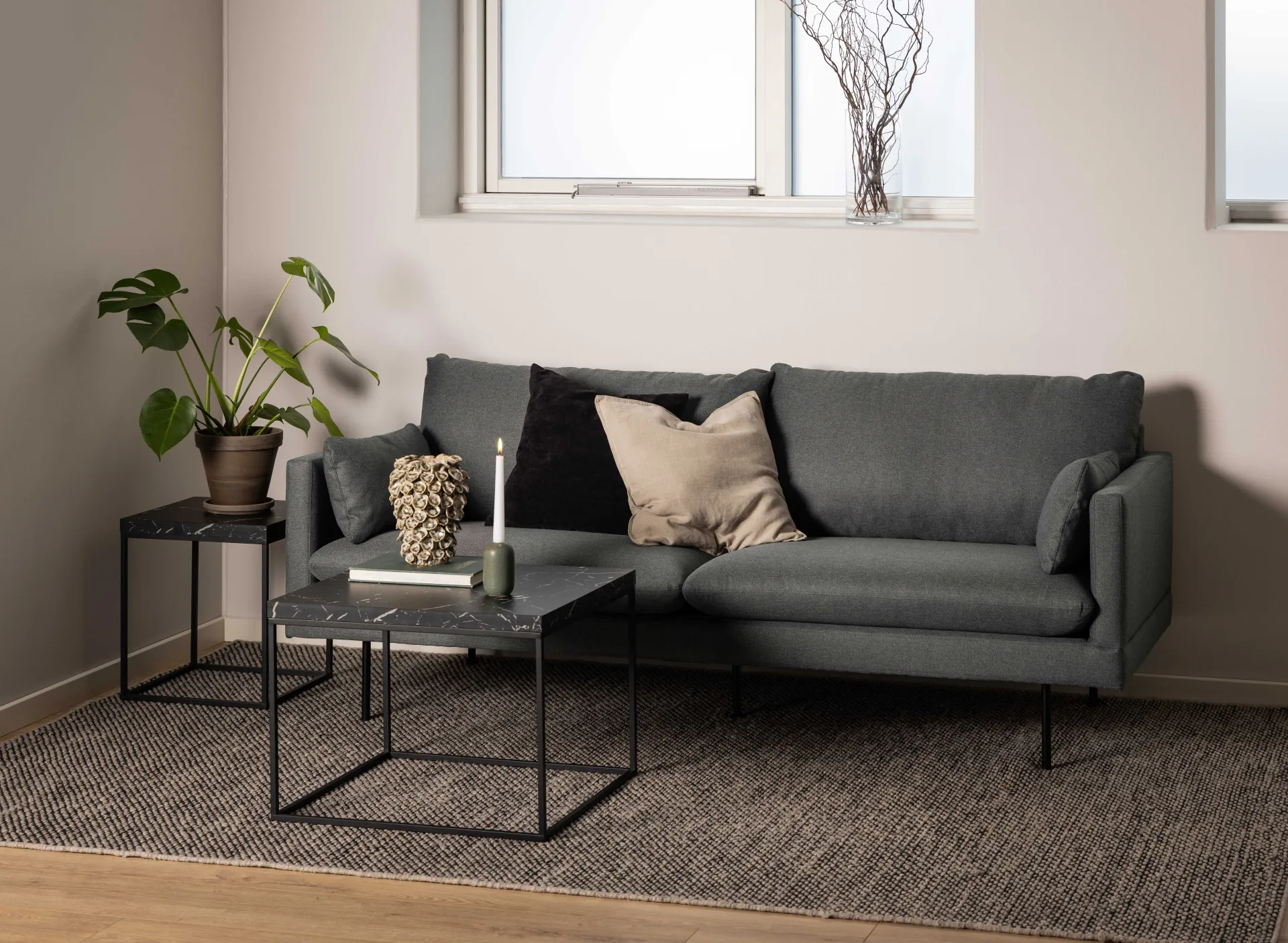 Emob Barossa Couchtisch - 40x40x45cm - er Marmor