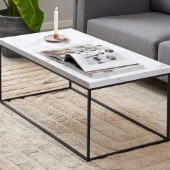 Emob Barossa Rechteckiger Couchtisch mit er Marmorplatte