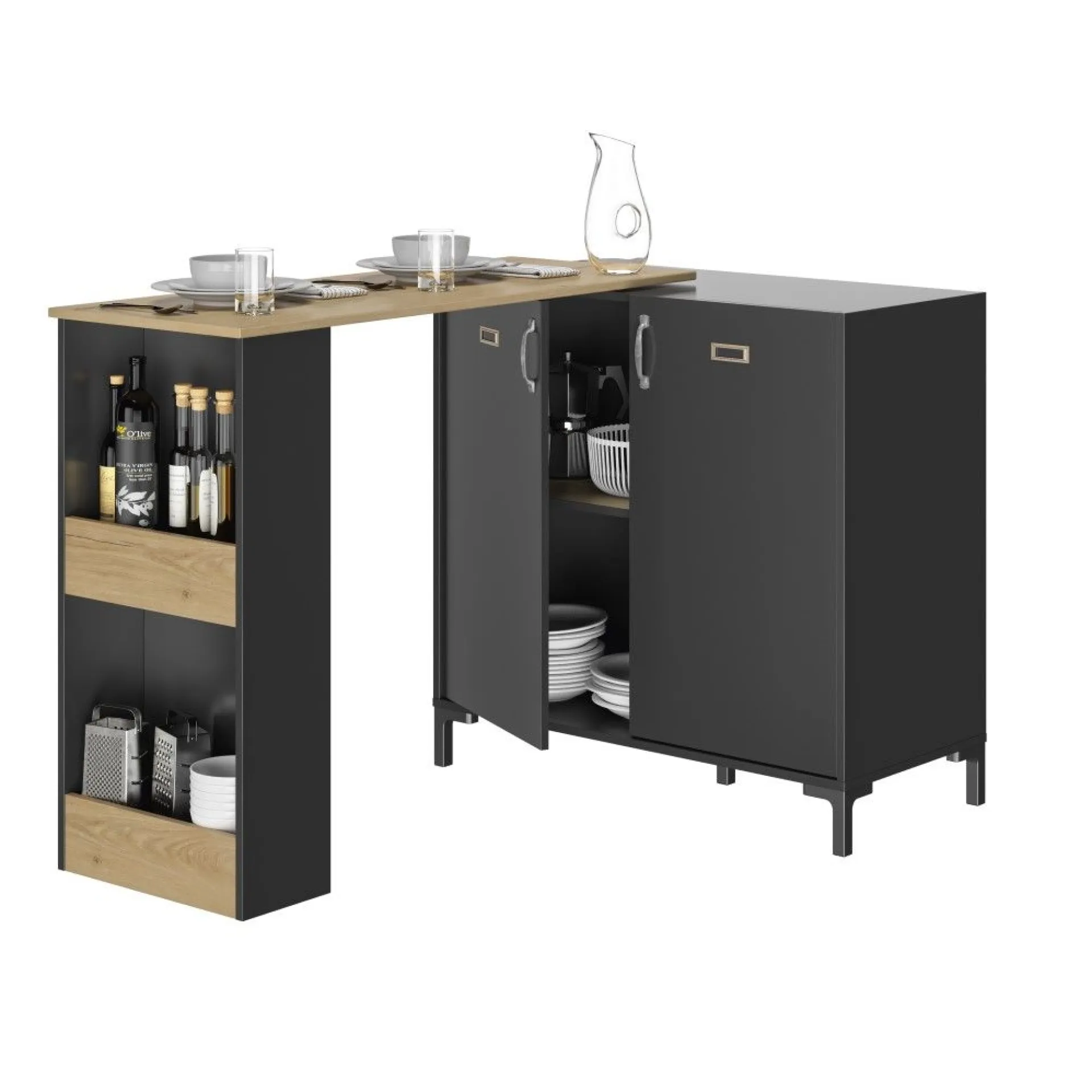 Gautier - Diagone Barschrank Manchester | 60 x 60 x 40 cm | Helvezia Oak Design