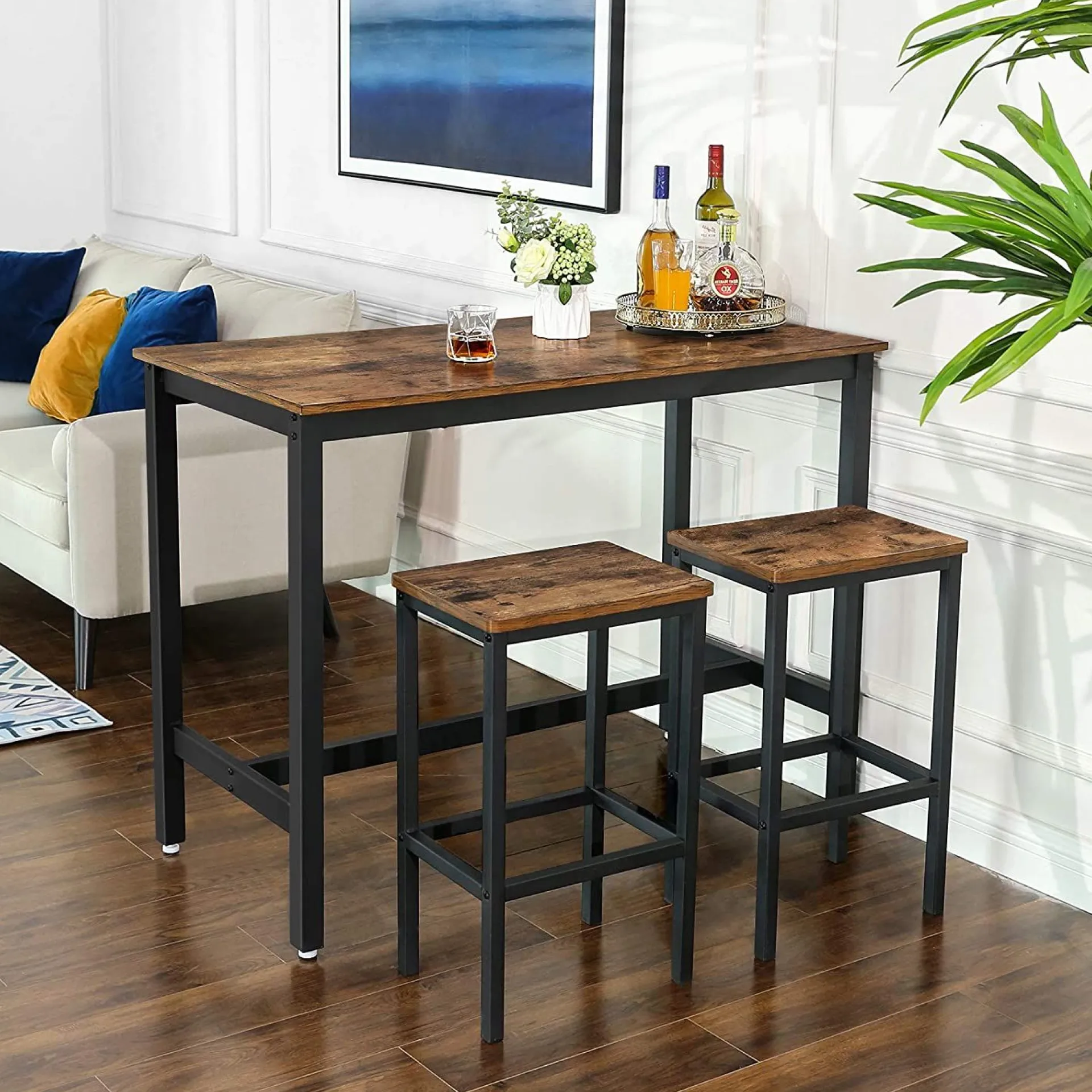 Vasagle Bar-Set Isolde 120x60 Industrie - braun/schwarz