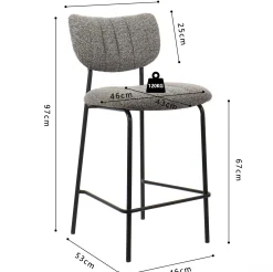 Rousseau Barstuhl Georgi | 46 x 53 x 97 cm | Dunkel