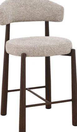 Emob Barstuhl Silo - 56x55x82cm - Metall - greige/Walnuss