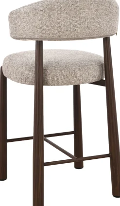Emob Barstuhl Silo - 56x55x82cm - Metall - greige/Walnuss