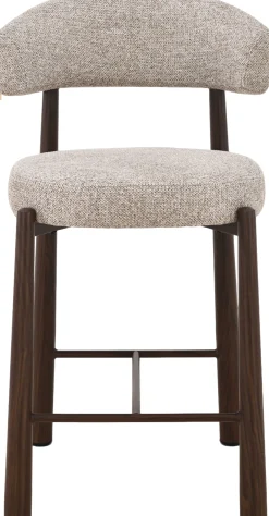 Emob Barstuhl Silo - 56x55x82cm - Metall - greige/Walnuss
