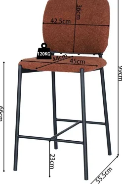 Rousseau Barstuhl Sophia | 45 x 56 x 99 cm | Rust Design