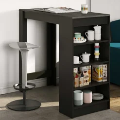 Temahome Bartable Aravis 115x50 mit Stauraum - Schwarz/Beton