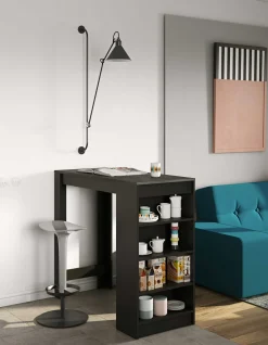 Temahome Bartable Aravis 115x50 mit Stauraum - Schwarz/Beton