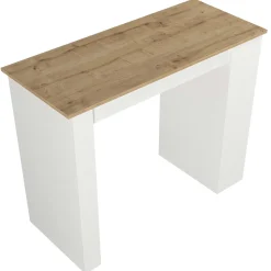 Emob Bartisch Monaco - 120x52x102cm - mit Ablage - weiß/Eiche Dekor
