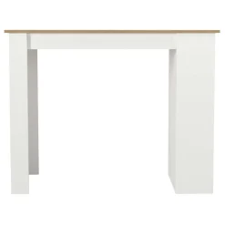 Emob Bartisch Monaco - 120x52x102cm - mit Ablage - weiß/Eiche Dekor