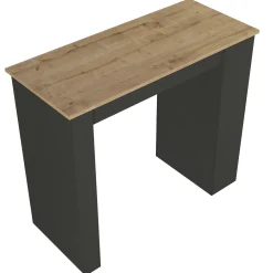 Emob Bartisch Monaco - 120x52x102cm - mit Stauraum - Anthrazit/Eiche Dekor