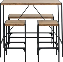 Emob Bartisch-Set Bahamas | Bartisch, Bank und zwei Barhocker | Oak Design