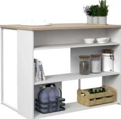 Bartisch und Kücheninsel Slam 116cm - Eiche/Weiß