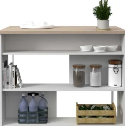 Bartisch und Kücheninsel Slam 116cm - Eiche/Weiß